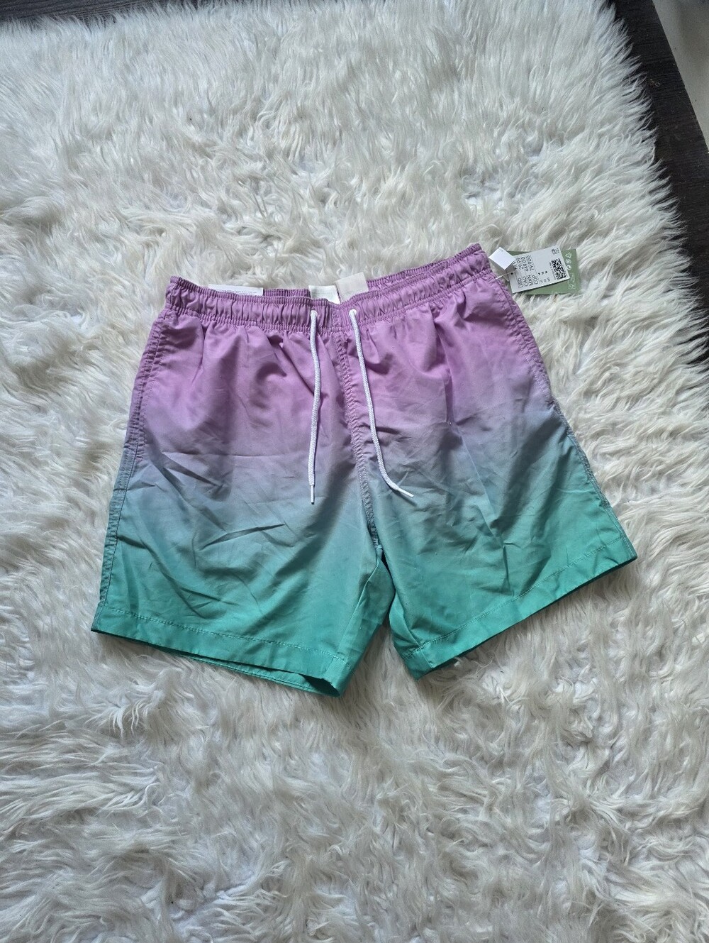 H&M Purple to Teal Gradient Swim Trunks